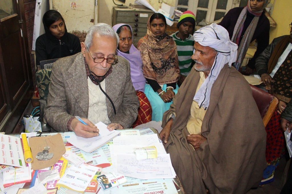 Doctor with poor patient